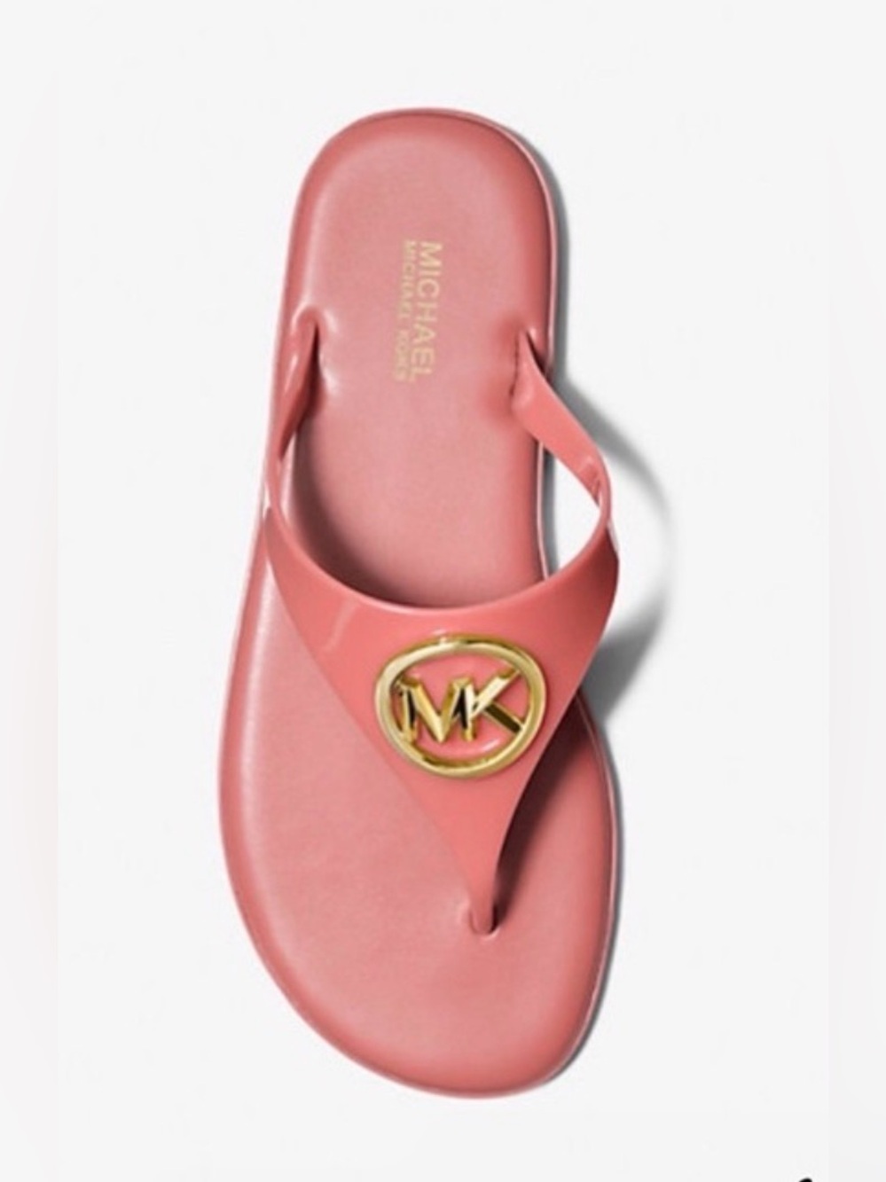 Michael Kors Carmen Tea Rose Pink Jelly T-Strap Thong Sandals